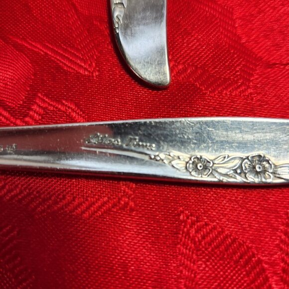 Vintage 1881 Rogers Oneida Lilac Time Oval Tablepoon Set of 6 Silverplate - Picture 12 of 14